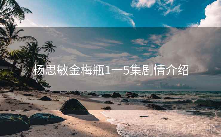 杨思敏金梅瓶1一5集剧情介绍