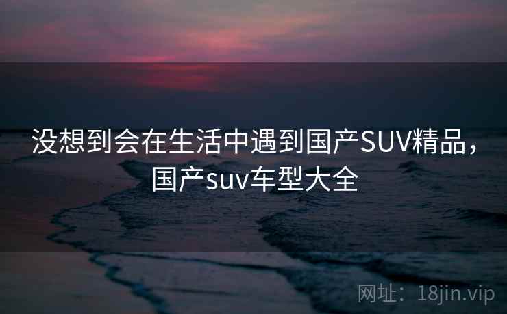 没想到会在生活中遇到国产SUV精品，国产suv车型大全